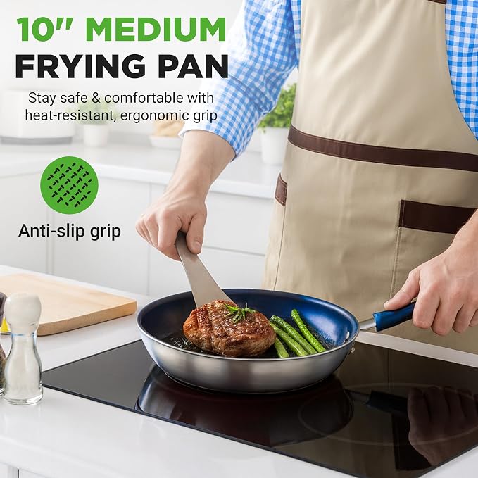 NutriChef 10'' Medium Fry Pan - Image 7