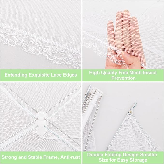 HBlife 3 Pack Pop-Up Mesh Food Cover Tent - Image 8