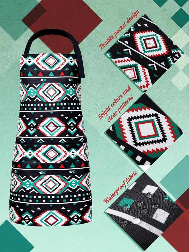 Geetery 4 Pcs Chicken Aprons for Women Rooster Print Apron Waterproof - Image 5