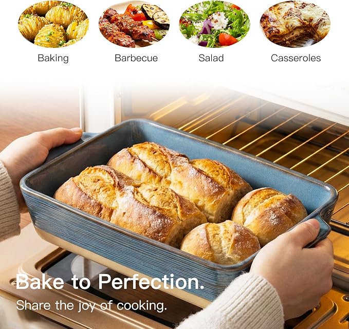 Dafuceramic Casserole Dish for Oven, 4.2 QT Baking Dish, 9x13 Large Porcelain - Image 3