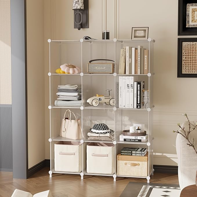 AWTATOS Cube Storage Organizer, Closet Organizers and Storage, 12 Cube Shelves - Image 2