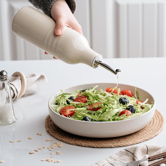 famiware Jupiter 16oz Ceramic Olive Oil Dispenser Bottle, Oil and Vinegar - Image 3