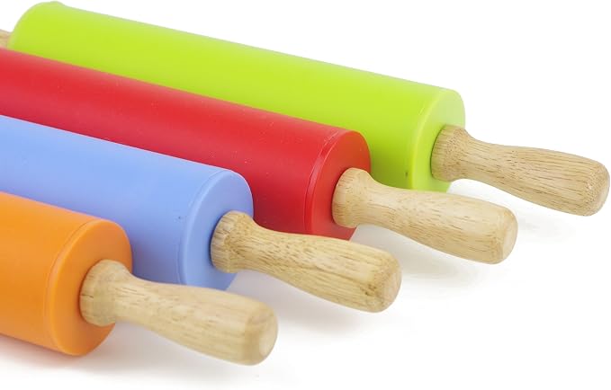 Silicone Rolling Pin for Baking Non-stick Rolling Pin Dough Roller Wooden - Image 7