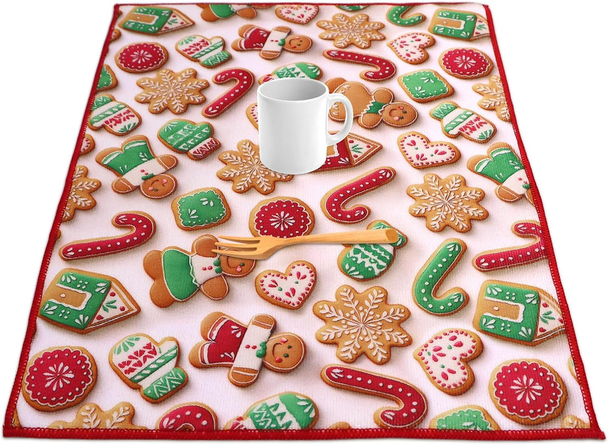 15"x20" Christmas Dish Drying Mat for Kitchen Counter