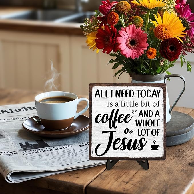 Coffee Bar Plaque, Vintage Desk Decor - Image 3
