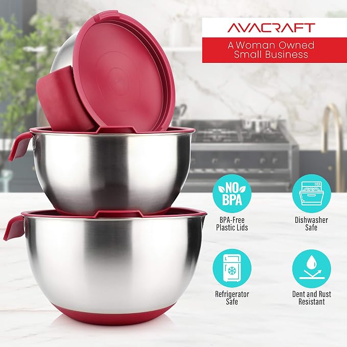 AVACRAFT 18/10 Stainless Steel Mixing Bowls - Image 6
