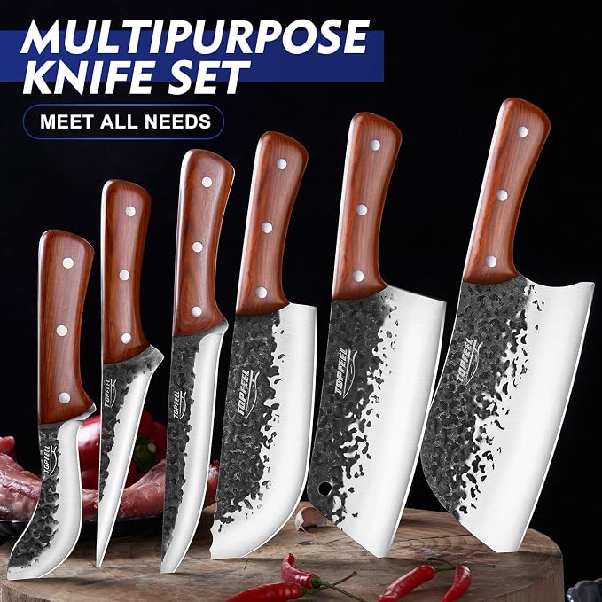 Topfeel 8PCS Chef Butcher Fish Knife Set - Image 5