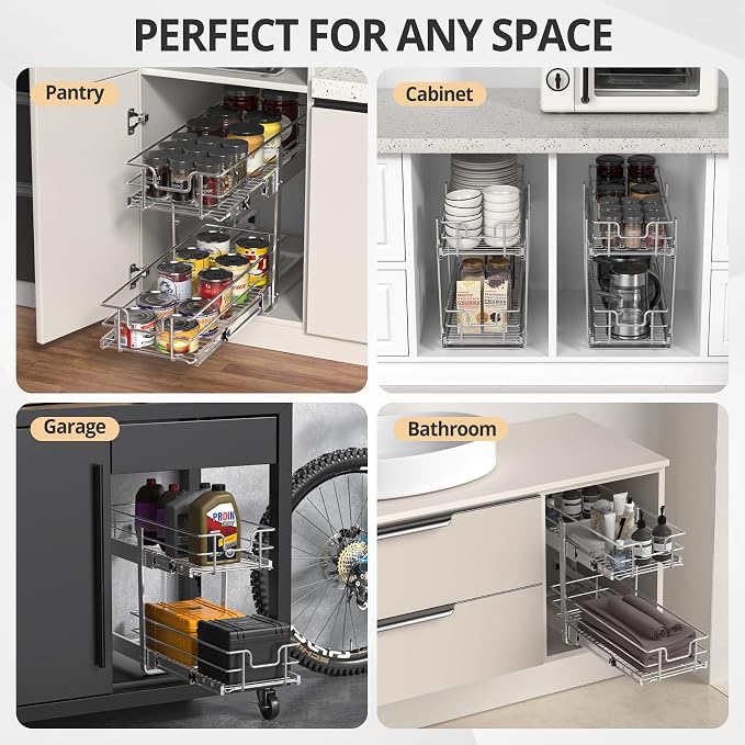 ZOINLIY Pull Out Cabinet Organizer, Versatile Slide Out Kitchen Organizers and - Image 6