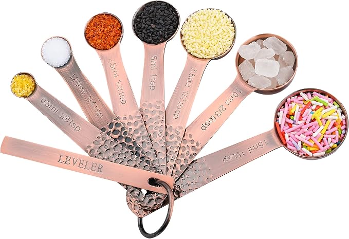 Measuring Cups and Spoons Set 14, Copper Measuring Cups and Spoons Set - Image 3