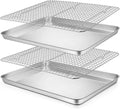 P&P CHEF 17.5 Inch Baking Sheet and Rack Set, Stainless Steel Cookie Sheets by PPCHEF