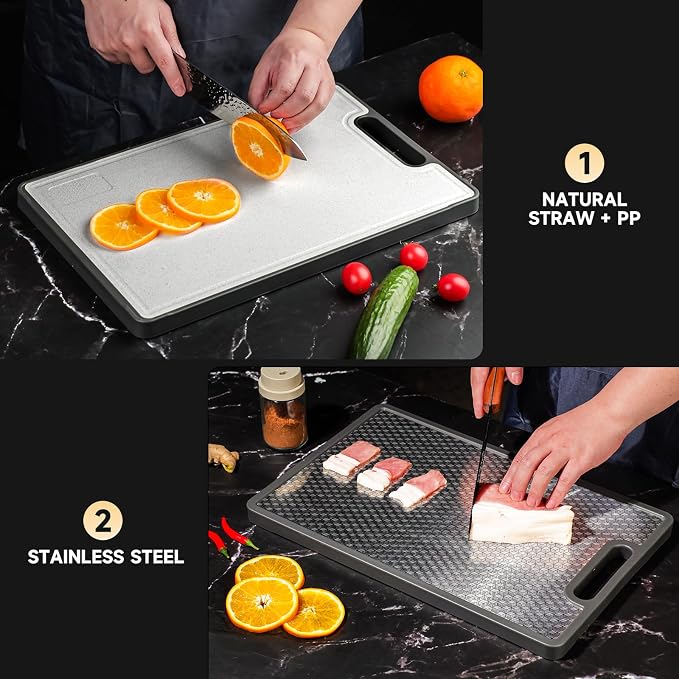Double Sided Cutting Board, Food Grade, Scratch Resistant Mesh, Large Size - Image 2