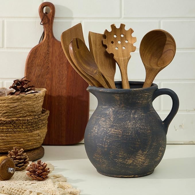 MIYUKI Rustic Kitchen Utensil Holder - Image 2