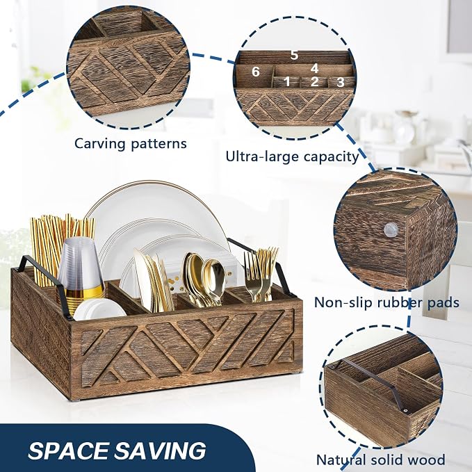 Ukonvi Flatware Organizers Paper Plate Dispenser - Image 6