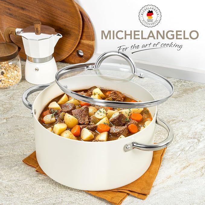 MICHELANGELO Stock Pot with Lid, Nonstick Cooking Pot, 5 Quart Soup Pot with Lid - Image 6