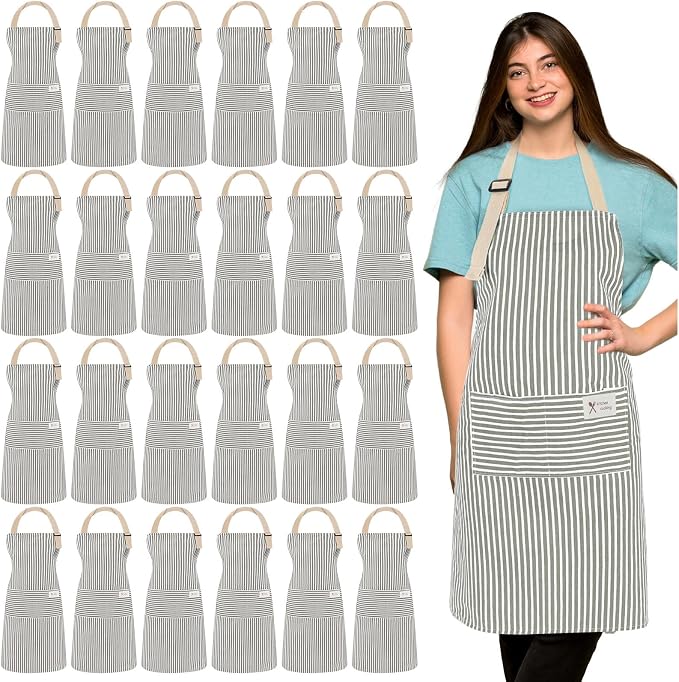 Janmercy 24 Pcs Aprons for Women Men by Janmercy