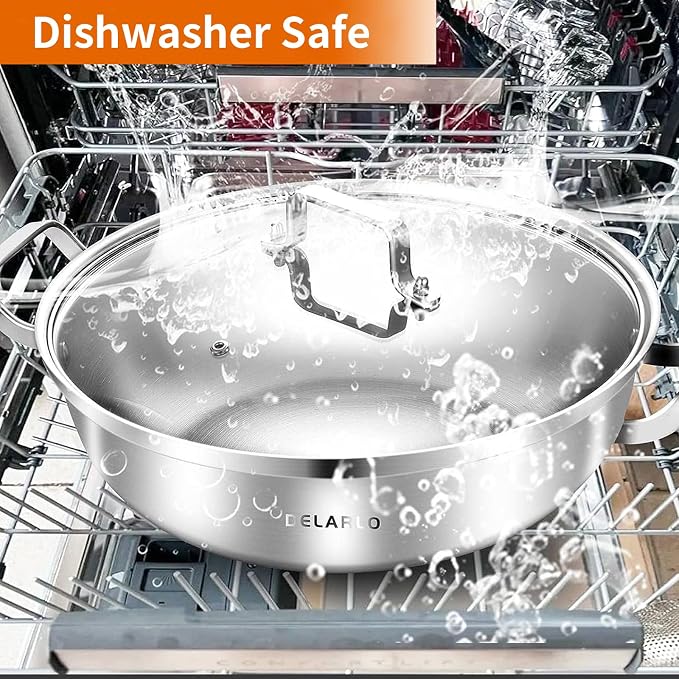 Delarlo Tri-Ply Stainless Steel 12 inch Everyday Pan - Image 5