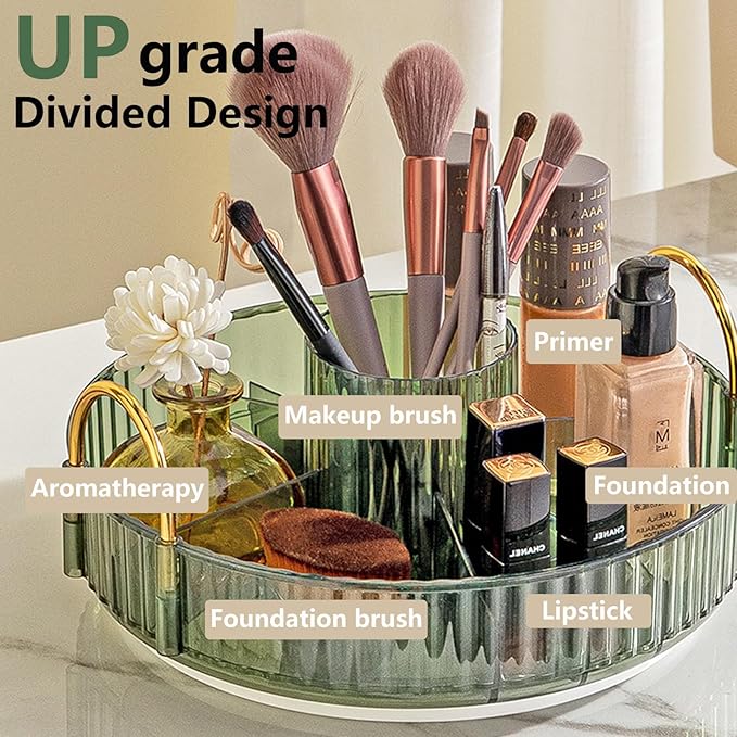Asayuee 360 Rotating Makeup Organizer, 3 Tier Large Capacity Make Up Organizers - Image 2