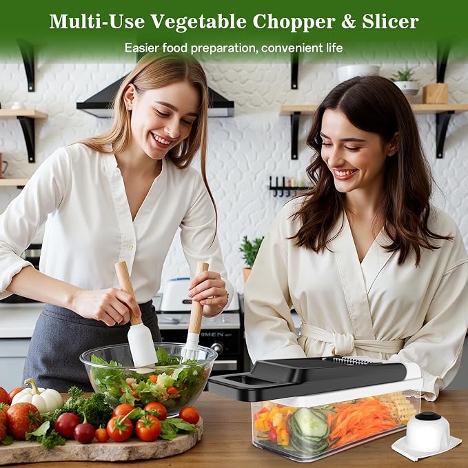 HomeHacks Vegetable Chopper Vegetable Cutter, 12 in 1 Kitchen Gadget, Onion - Image 7