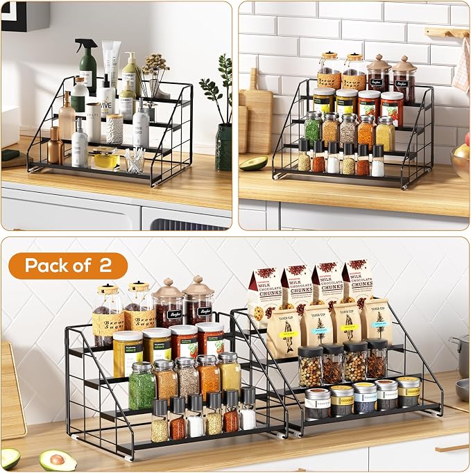 4 Tiered Spice Rack Organizer, 2 Pack Spice Rack Organizer - Image 5