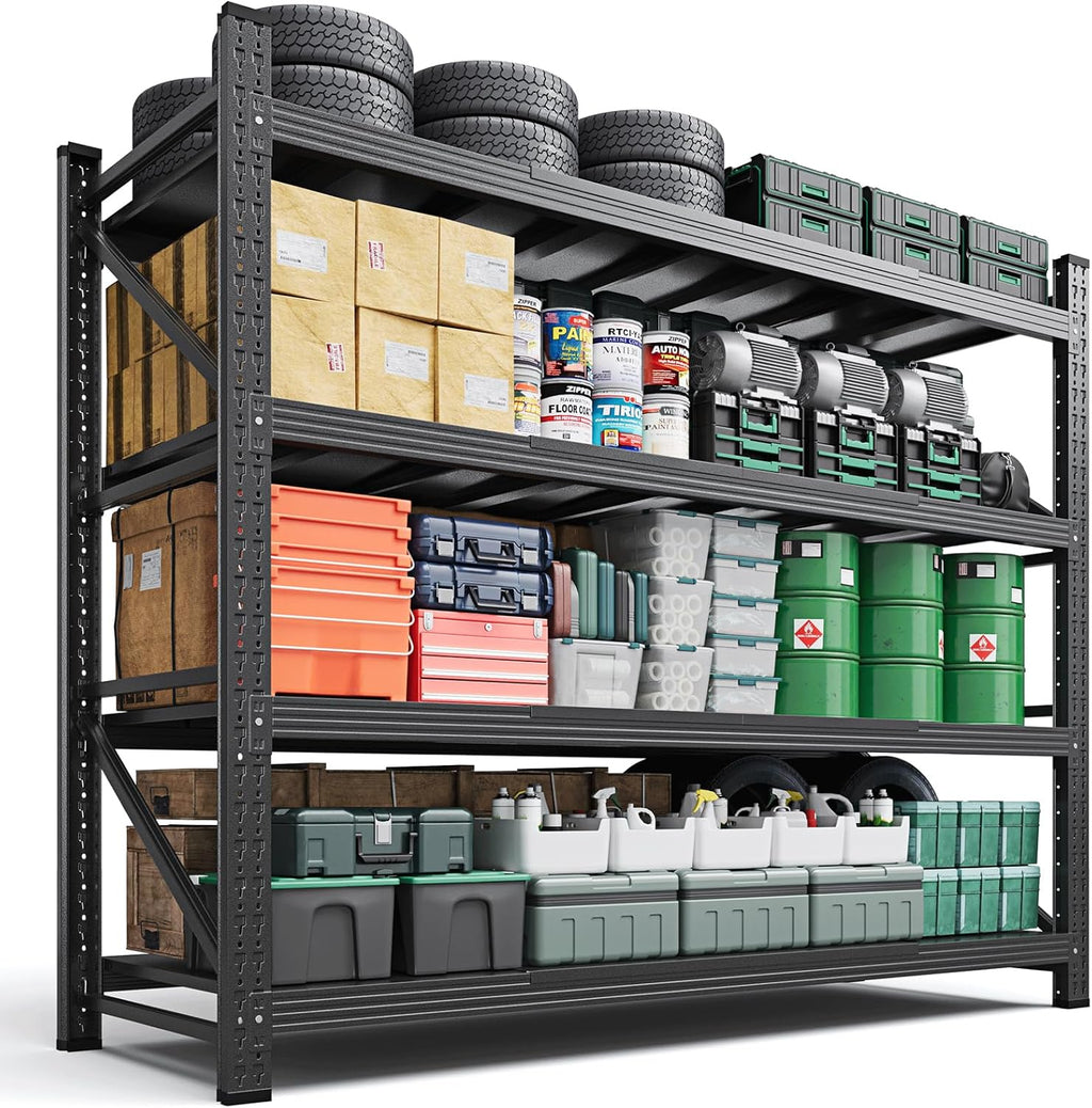 71.3" W Metal Storage Shelves,5000LBS Heavy Duty Garage Shelving