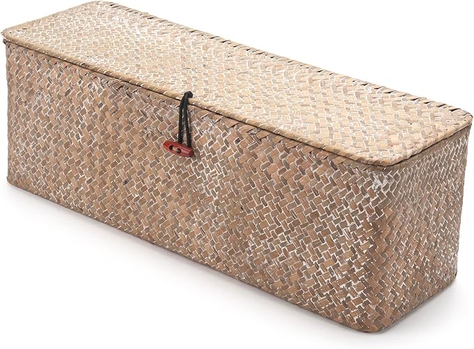 Whitewash Seagrass Tank Basket - Image 3