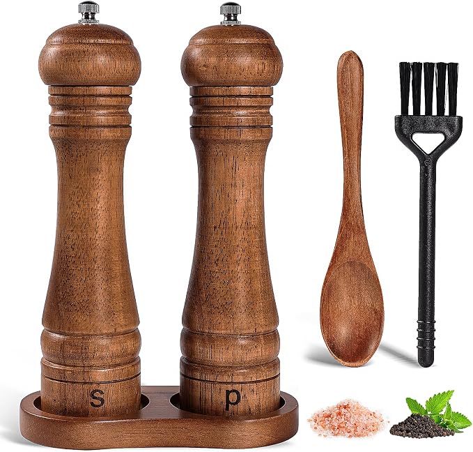 DEBETOOL Wooden Salt and Pepper Grinder Set by DEBETOOL