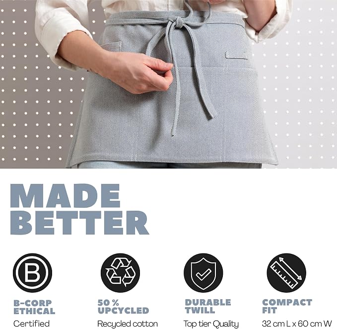 MEEMA Chef Waist Apron Cotton Fabric |Washable & Breathable Waitress & Server - Image 6