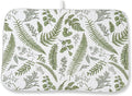 Sage Green Herb Leaves Dish Drying Mat 18 x 24 Inch Vintage Sage Green Leaf by Sorktse