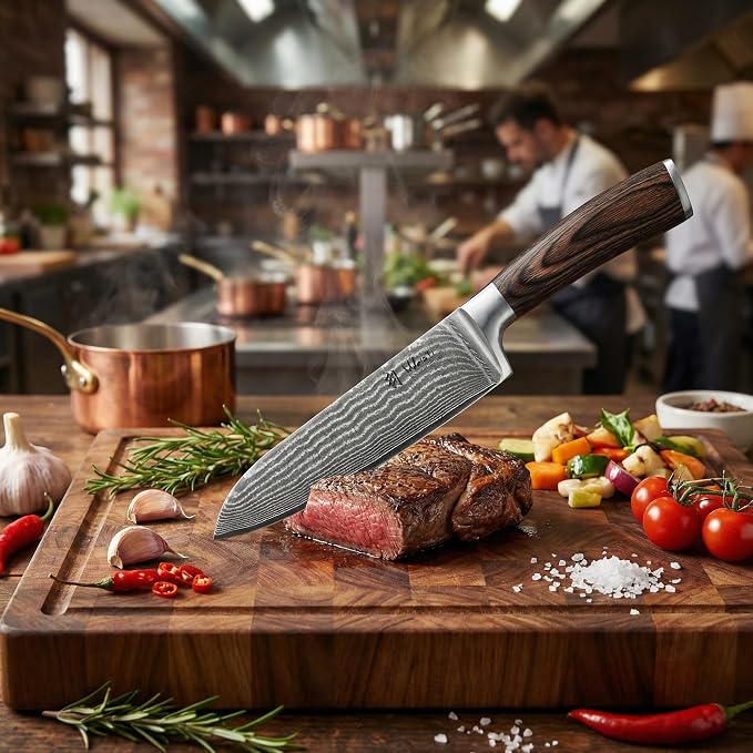 Wakoli EDIB 6-Piece Damascus Knife Set – Professional Chef Knives Set - Image 7