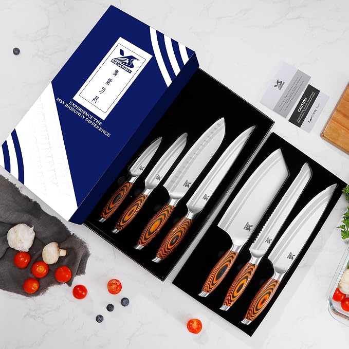 MSY BIGSUNNY 7-PCS Kitchen Knife Set, German Stainless Steel - Image 6