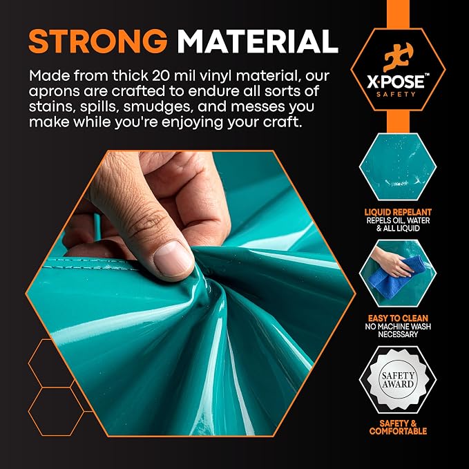 Xpose Safety Heavy Duty Vinyl Waterproof Aprons, Industrial and Commercial Use - Image 4