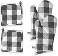 Oven Mitt & Pot Holder Buffalo Plaid Check 100% Cotton Heat Resistant Oven by SoftopiaCotton