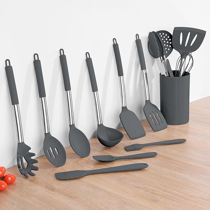 Onader Kitchen Cooking Utensils Set of 15, Silicone and Stainless Steel - Image 9