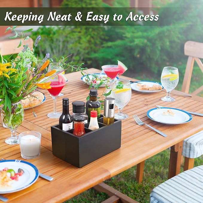 DRASTAR Silverware Caddy, Wooden Utensil Holder, Picnic Cutlery Holder - Image 5