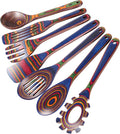 MYRAINBOW Wooden Spoons for Cooking – 7 Piece Pakkawood Kitchen Utensils Set by Myrainbow