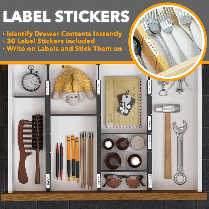 SpaceAid Bamboo Drawer Dividers - Image 3