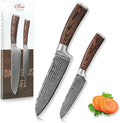 Wakoli EDIB 2-Piece Damascus Kitchen Knife Set – Santoku & Small Santoku by Wakoli