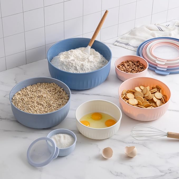 COOK WITH COLOR Prep Bowls with Lids- Wide and Deep Nesting Plastic Small - Image 7