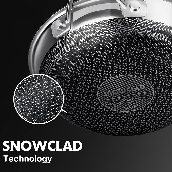 SNOWCLAD Pots and Pans Set Non Stick, Non Stick Frying Pans, Saute Pan & Stock - Image 7