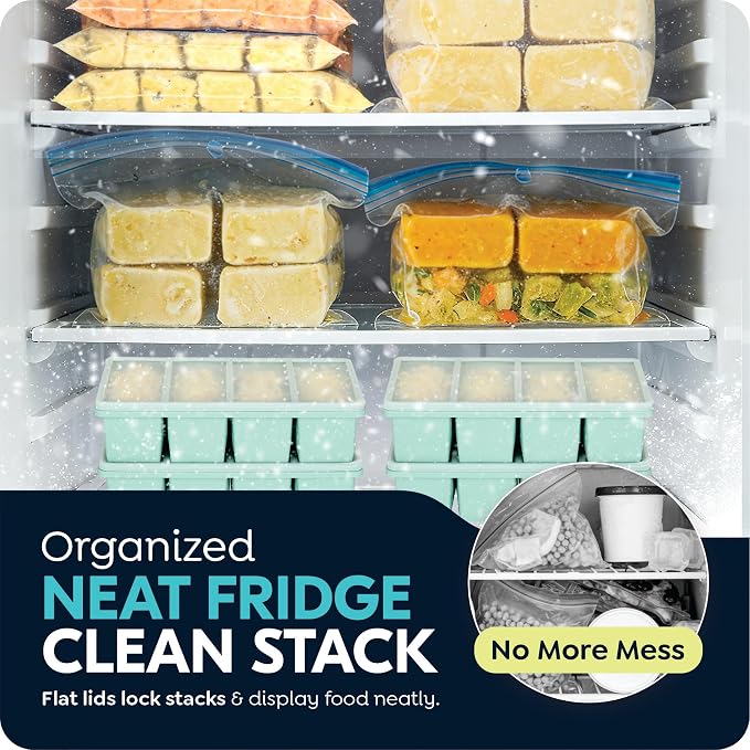 Silicone Freezer Trays with Lids, 1-Cup Soup Container Style Ice Cube Trays - Image 6