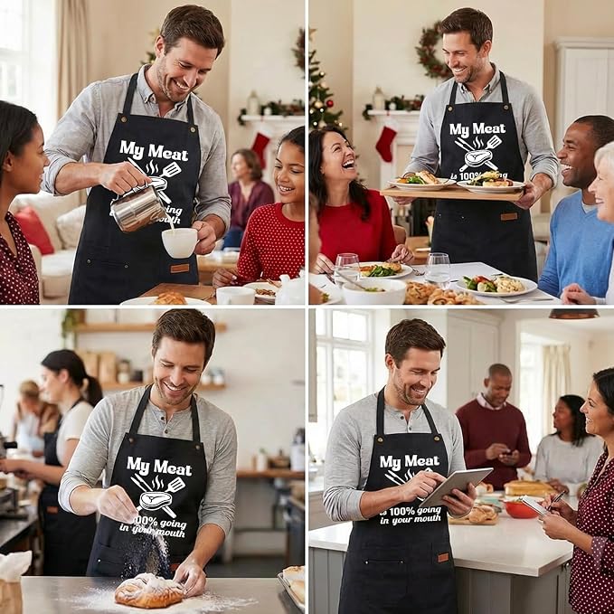 My Meat is 100% Going in Your Mouth Sign Apron - Image 5