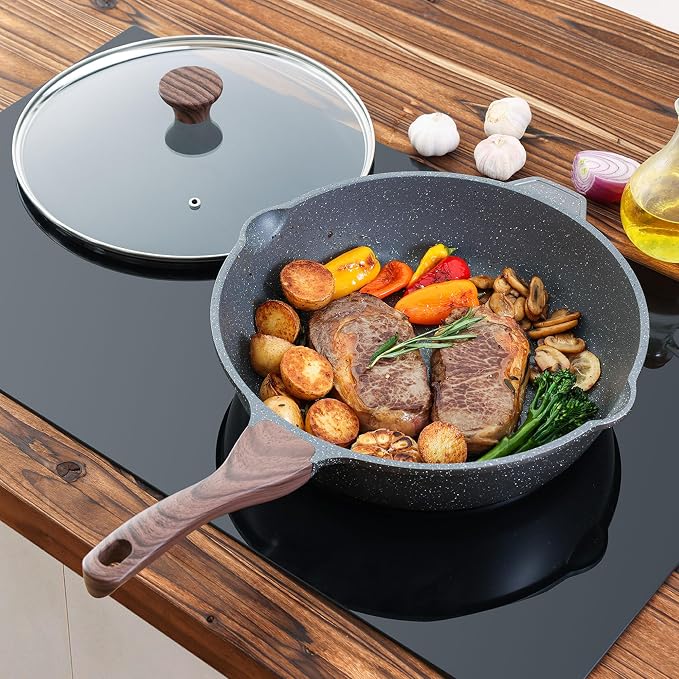 SENSARTE Nonstick Deep Frying Pan Skillet, 12-inch Saute Pan - Image 8