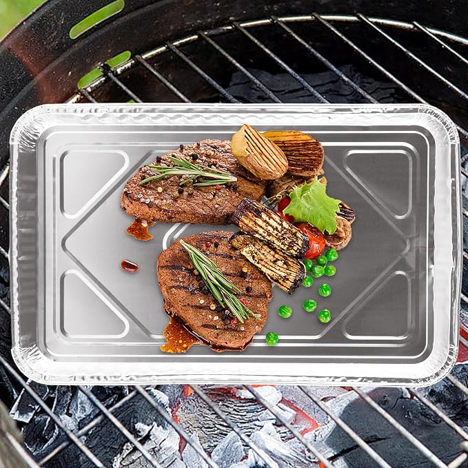 50 Pack Aluminum Pans Half Size 12.7 x 8 inch Disposable Cookie Sheets Baking - Image 4