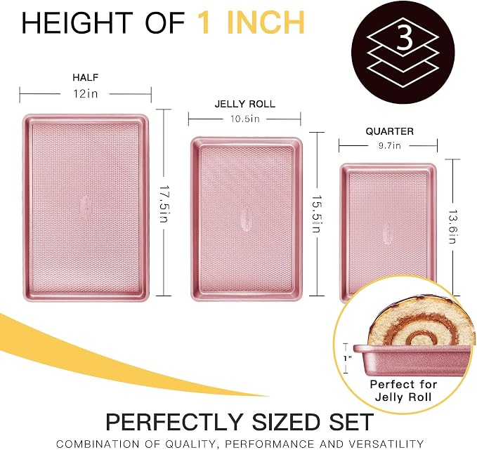 HONGBAKE Baking Sheet Pan Set, Cookie Sheets - Image 5