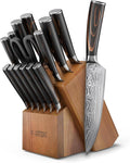 Yatoshi Professional Kitchen Knife Set, 15 Pieces, High Carbon Stainless Steel by YatoshiKnives