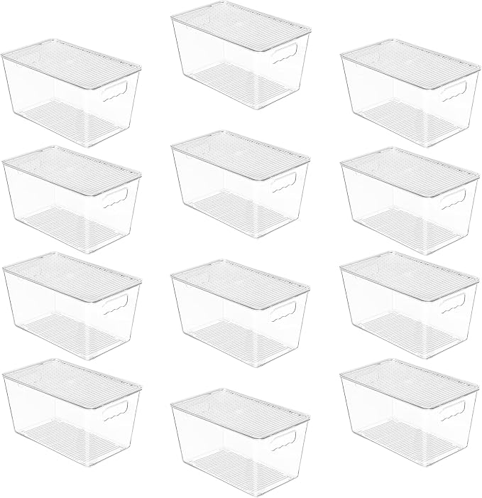 Vtopmart 12 Pack Clear Stackable Storage Bins by Vtopmart
