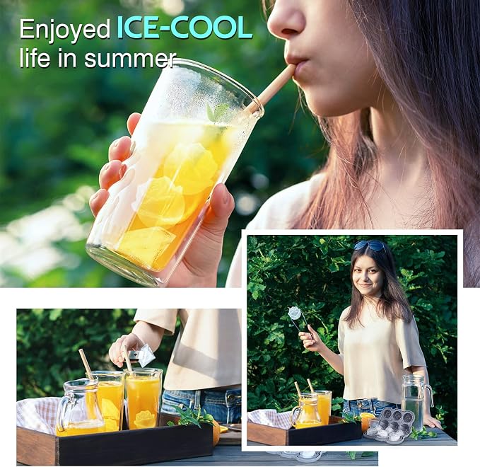 Ice Cube Tray, Mikiwon 2 inch Rose Ice Cube Trays - Image 4