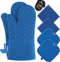 KEGOUU Oven Mitts and Pot Holders 6pcs Set, Kitchen Oven Glove High Heat by KEGOUUOvenMitt