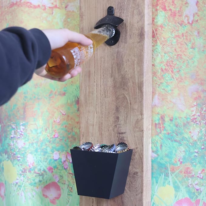 Rustic Wall Mount Bottle Cap Opener Antique Copper Stainless Table Mounted Beer - Image 3