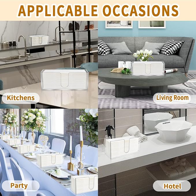 4 Pack Acrylic Paper Towel Holder, Countertop Napkin Dispenser - Image 6